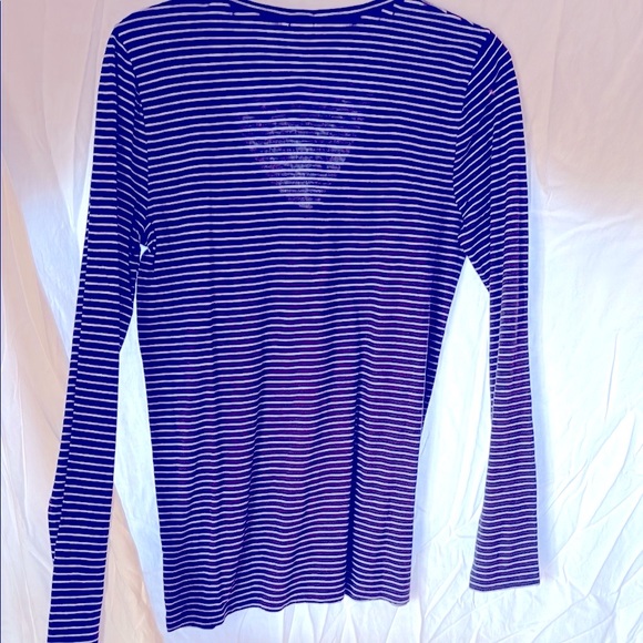 J. Crew Striped V-Neck Long Sleeve Top - Black and White NWT - Picture 3 of 3